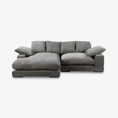 Plunge Sectional in Charcoal Corduroy