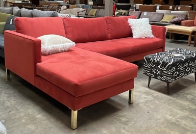 Semi-Custom "Haley" Sectional in Coral  by Christopher Robbins