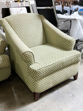 Upholstered Green Lounge Chair