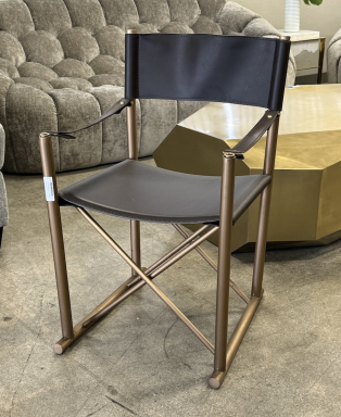 Leather Bound Director Chair - Brown&Brass