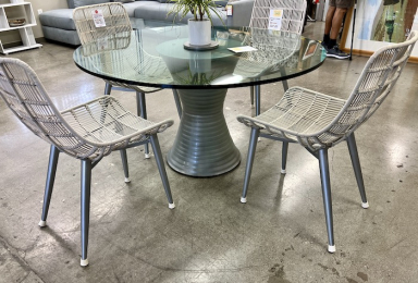 Glass Dining Table With Casual Dining Chairs