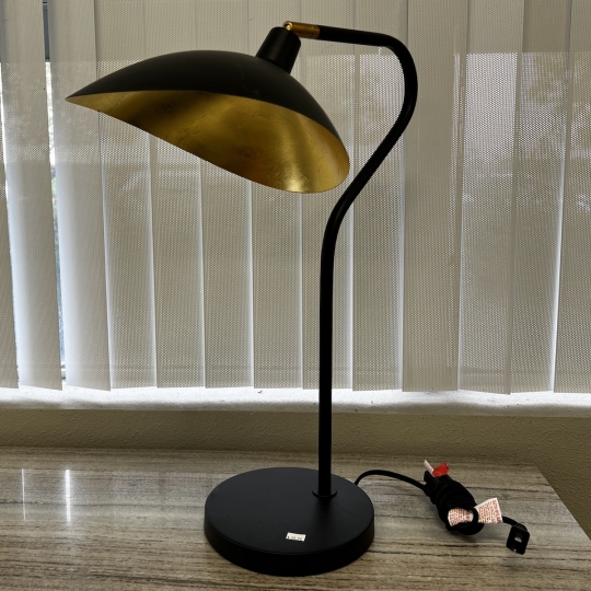 bronze and black table lamp