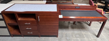 Stone-Top Hotel Dresser/Credenza & Desk Unit