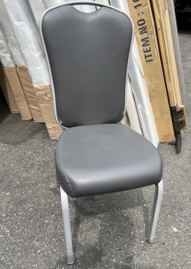 Grey Vinyl Flex-Back Banquet Chairs