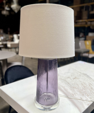 Lavender Glass Lamp with Lucite Base
