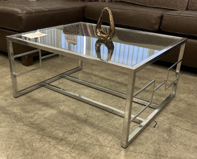 Chrome and Tempered Glass Coffee Table (Square)