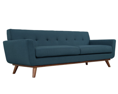 "Astrid" Mid-Century Inspired Azure Sofa
