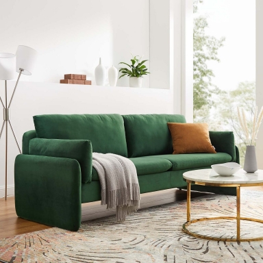 Brand New "Inari" Sofa - Emerald Green Velvet