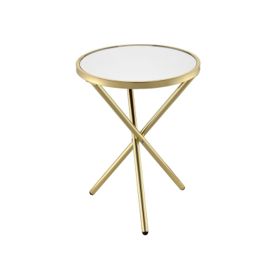Leticia Round End Table w/ Mirrored Top