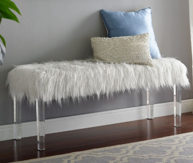 Fatima Bench With Lucite Legs
